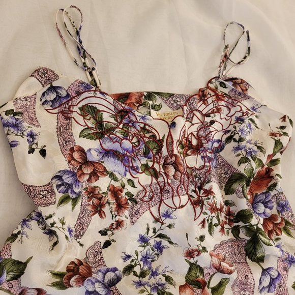 Victoria's Secret Gold Label Vintage Floral Cami Short Matching Set Lingerie M - Picture 3 of 11